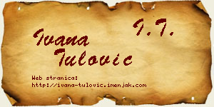 Ivana Tulović vizit kartica